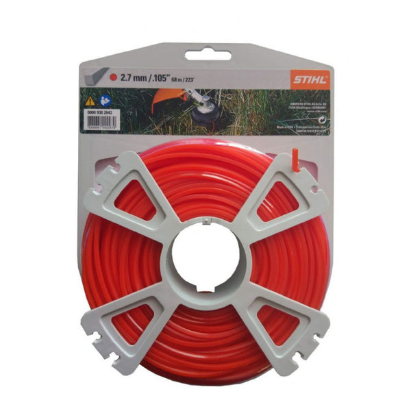 Fil carré Stihl pour débrousailleuse de diamètre 2,7 mm x 65,0 m rouge