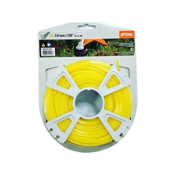 Fil carré 3,0 mm x 53,0 m jaune Stihl pour débrousailleuse